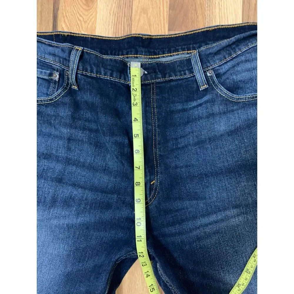 Levi's 569 Loose Straight Fit Mens 40x30 (tagged 40x34) Dark Wash Denim Whiskers